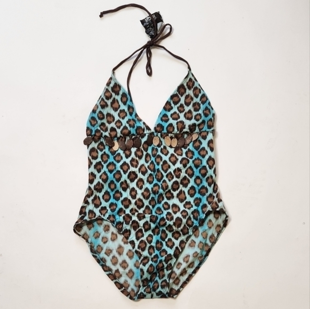 INCA ANIMAL PRINT HALTER SWIMSUIT‎